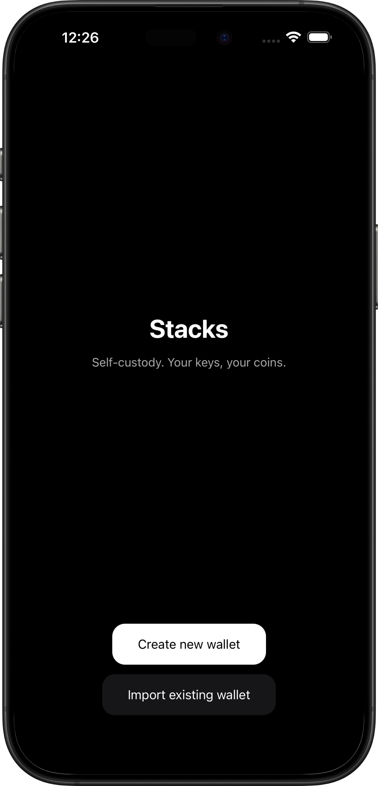 Stacks app screen